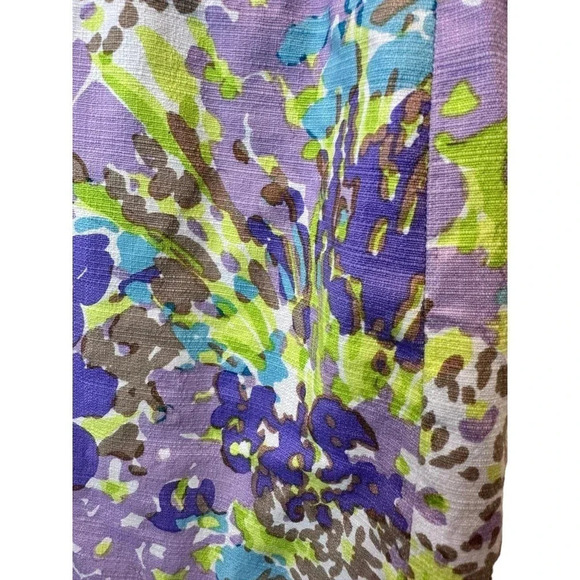 Talbots Women's Pastel Purple Floral A-Line Knee Length Skirt Size 6 - Picture 2 of 4